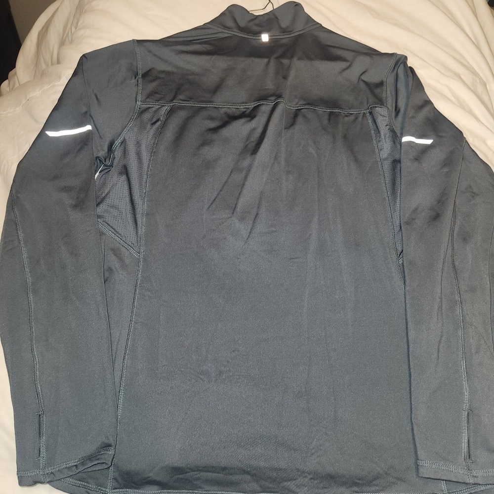 Hind Mens Hydra Running Pullover 1/4 Zip Gray Orange Large Reflective Thumbhole